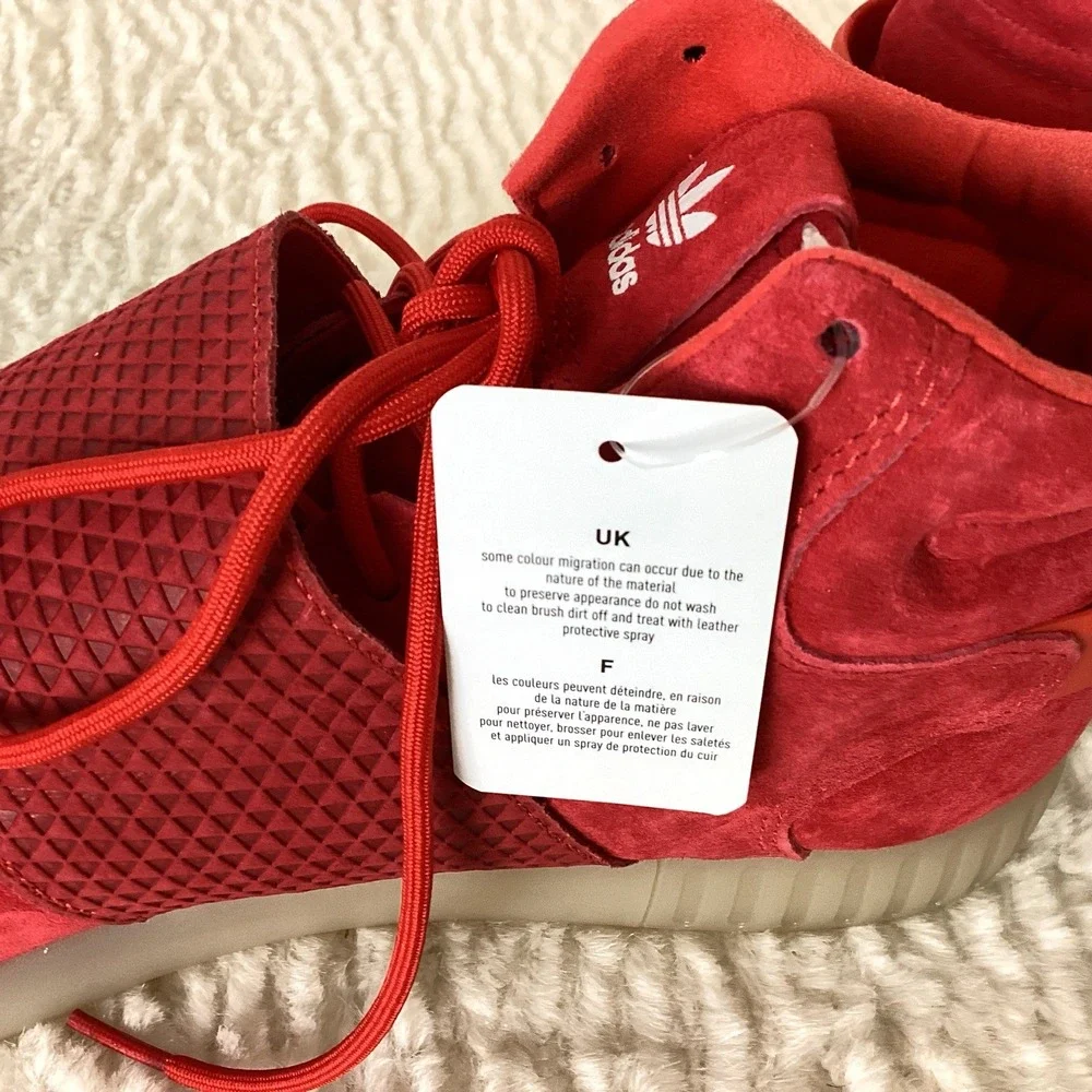 ADIDAS Tubular Invader Strap Trainers Men's 11.5 Red BB5039 With Box Y2K
